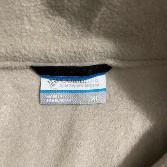 Columbia Mens Fleece Vest Size XL Full Zip Fleece Vest Steens Mountain Beige - Picture 6 of 13